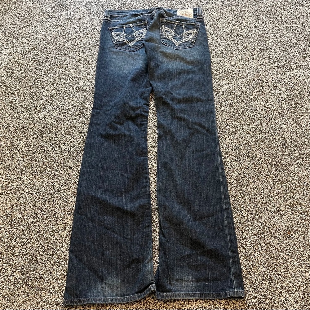 Big Star Remy Low Rise Flare Jeans Womens 27L Dark Wash Bootcut 31 Inseam - Picture 3 of 7